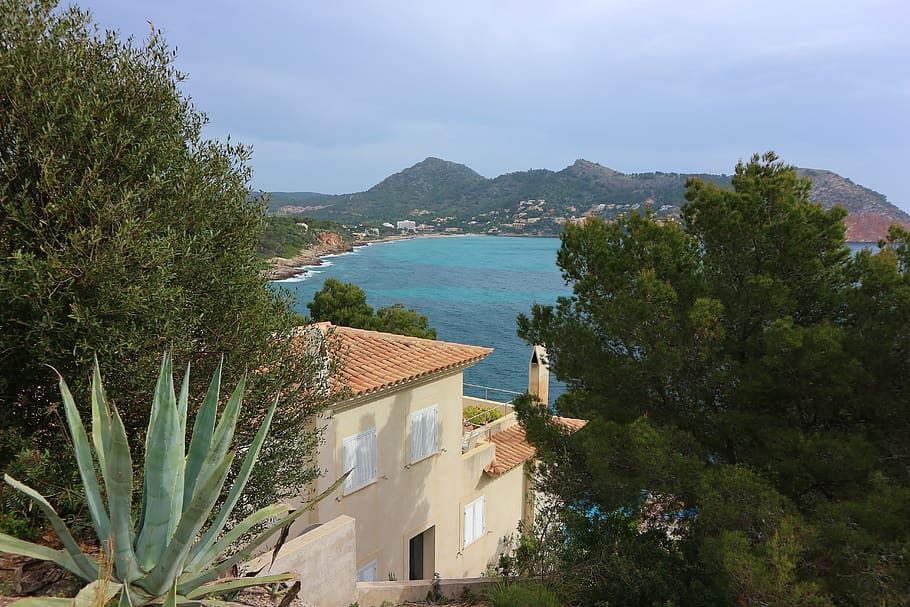 spain, mallorca, balearic islands, view, water, architecture HD wallpaper