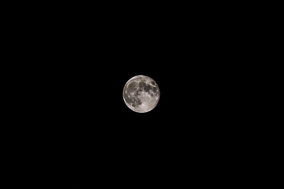 black and white, moon, dark, night, photography, space, astronomy HD wallpaper