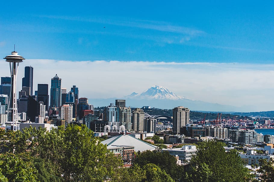 seattle, united states, space needle, mountain, building, urban HD wallpaper