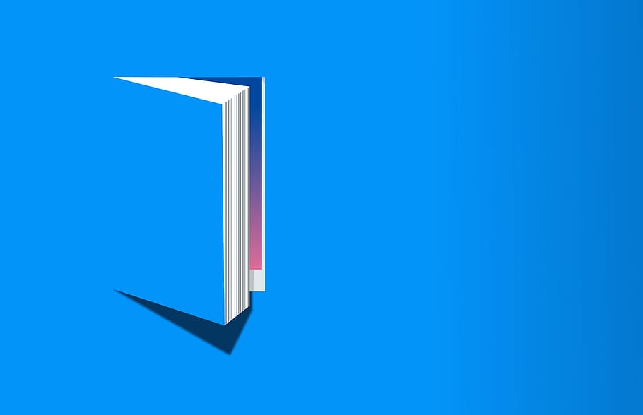 Hd Wallpaper Open Book On Blue Background Knowledge And Reading
