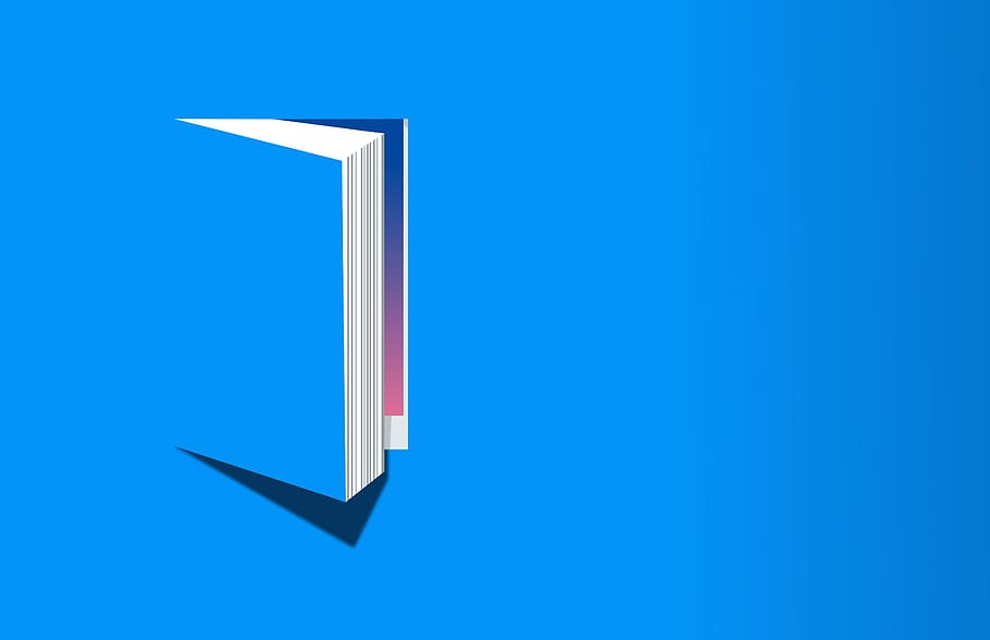 Open Book on Blue Background - Knowledge and Reading Concept - With Copyspace HD wallpaper