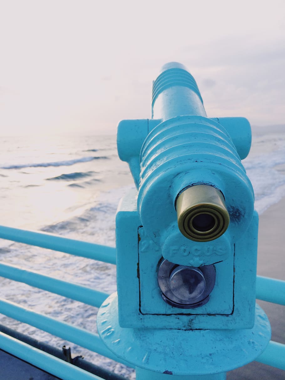 united states, manhattan beach, water, sea, sky, binoculars HD wallpaper