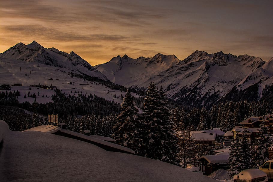 mountain, panorama, travel, sky, landscape, snow, cold temperature HD wallpaper