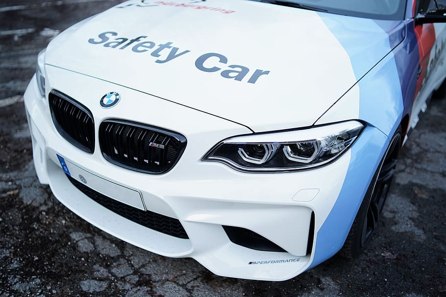 white BMW car, transportation, automobile, vehicle, bumper, sports car HD wallpaper