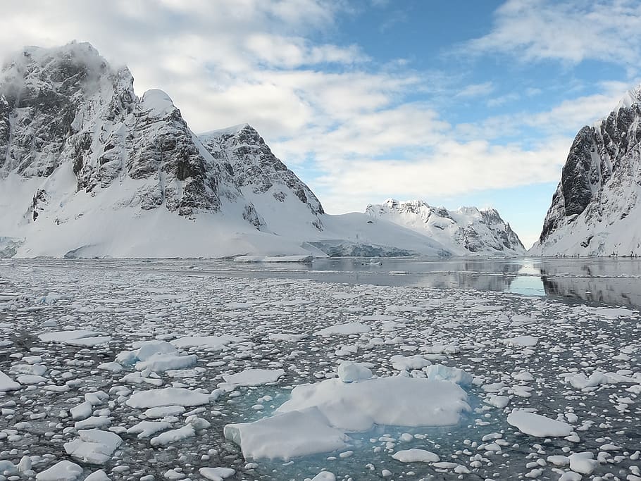 antarctica, mountains, ice, iceberg, landscape, nature, glacier HD wallpaper