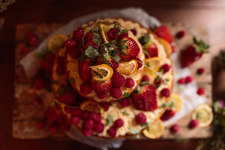 cake, wedding, wedding cake, strawberry cake, food and drink HD wallpaper