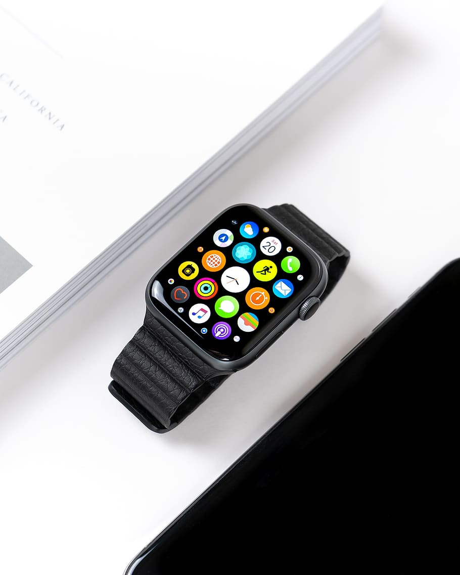 black G208 smart watch, multi colored, close-up, indoors, technology HD wallpaper