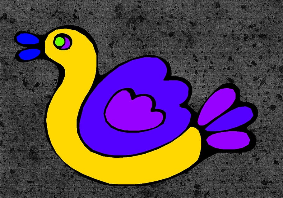 bird, red, animal, graphics, blue, emotion, multi colored, vibrant color HD wallpaper