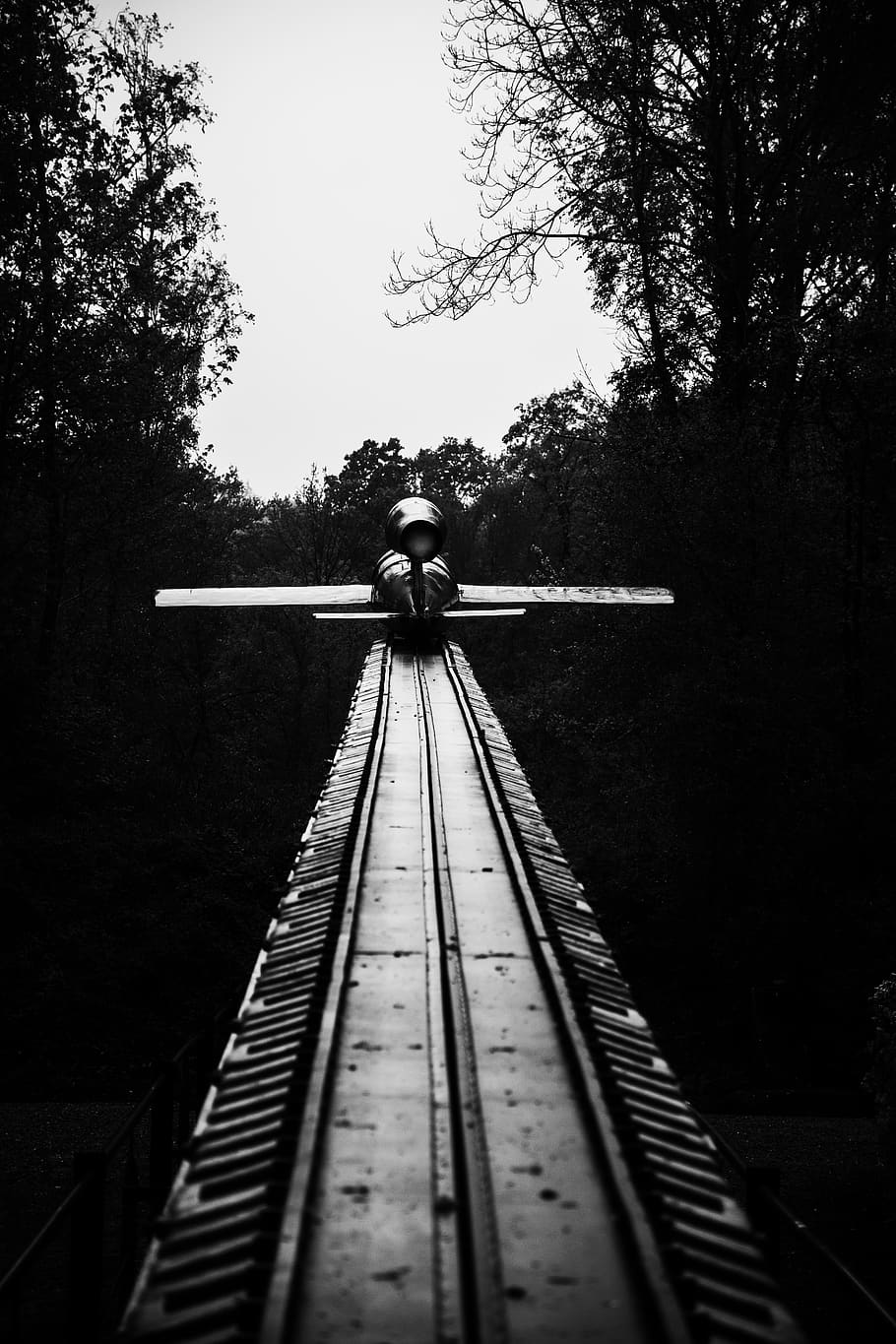 ww2, tree, plant, railroad track, rail transportation, nature HD wallpaper