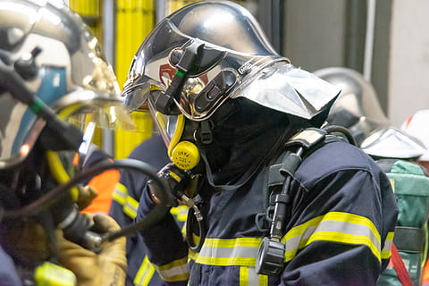 fireman, exercise, firefighter, helmet, equipment, rescue, emergency HD wallpaper