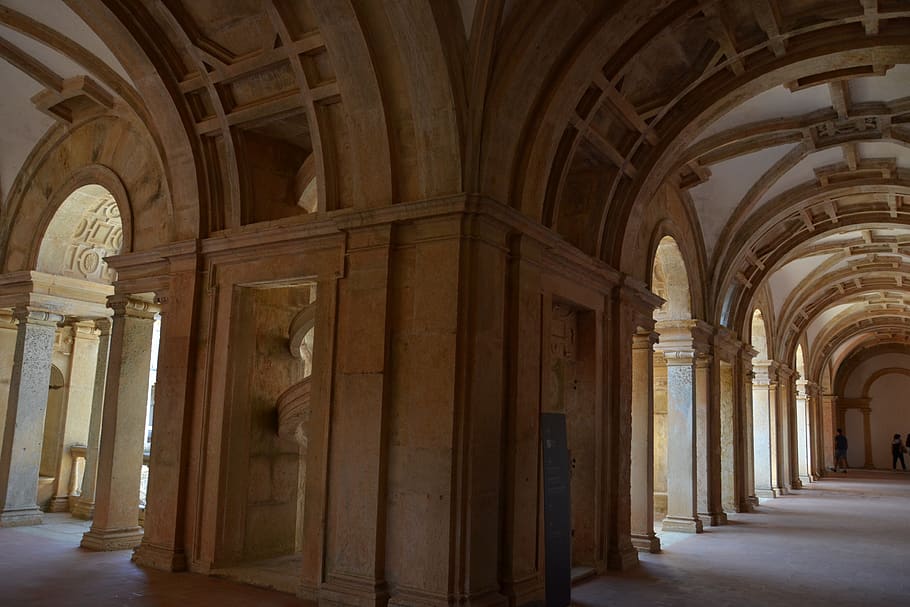 portugal, tomar, monastery, walk, choose, architecture, architectural column HD wallpaper