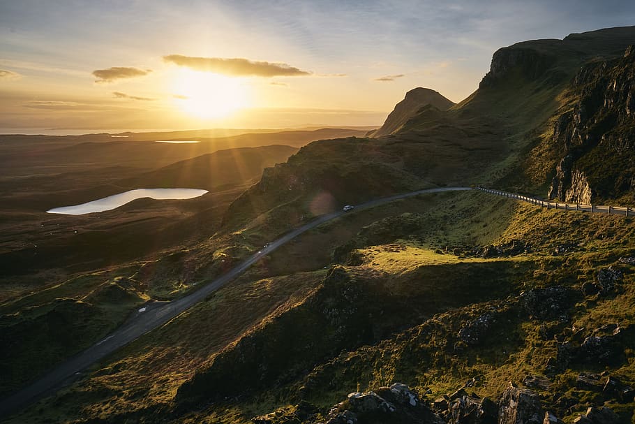 mountain during daytime, beauty in nature, scenics - nature, sunset HD wallpaper