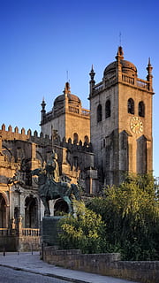 architecture, building, castle, tower, portugal, porto, clock tower HD wallpaper