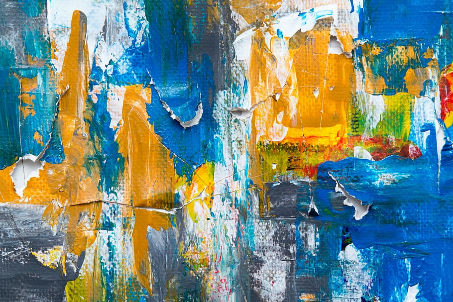 Multicolored Abstract Painting, art, artistic, canvas, close-up, HD wallpaper