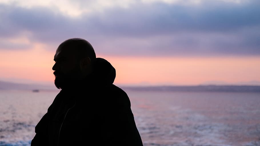 turkey, izmir, sunset, sky, water, sea, silhouette, adult, beach HD wallpaper