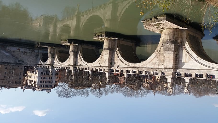 italy, rome, architecture, built structure, reflection, water HD wallpaper