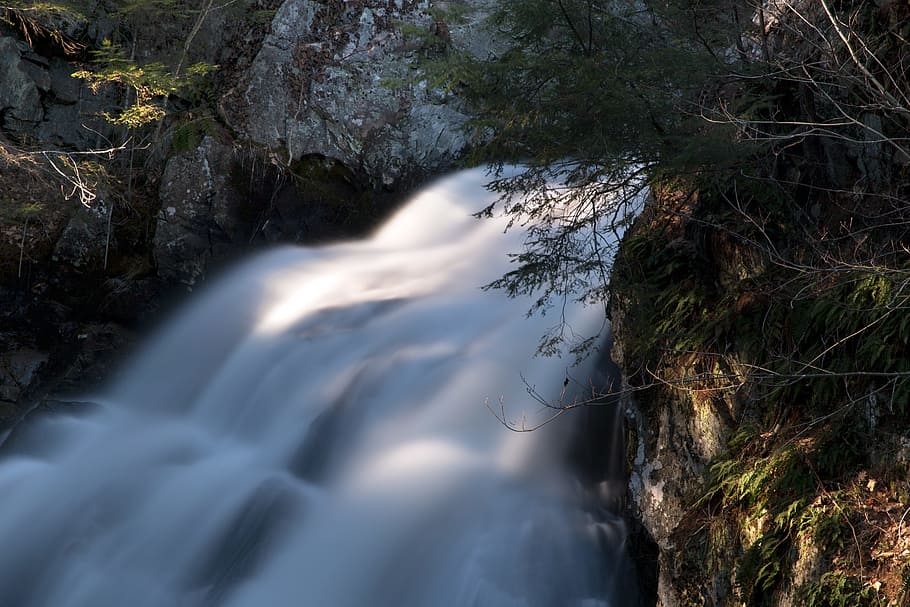 Waterfalls, cascade, creek, environment, flow, forest, landscape HD wallpaper