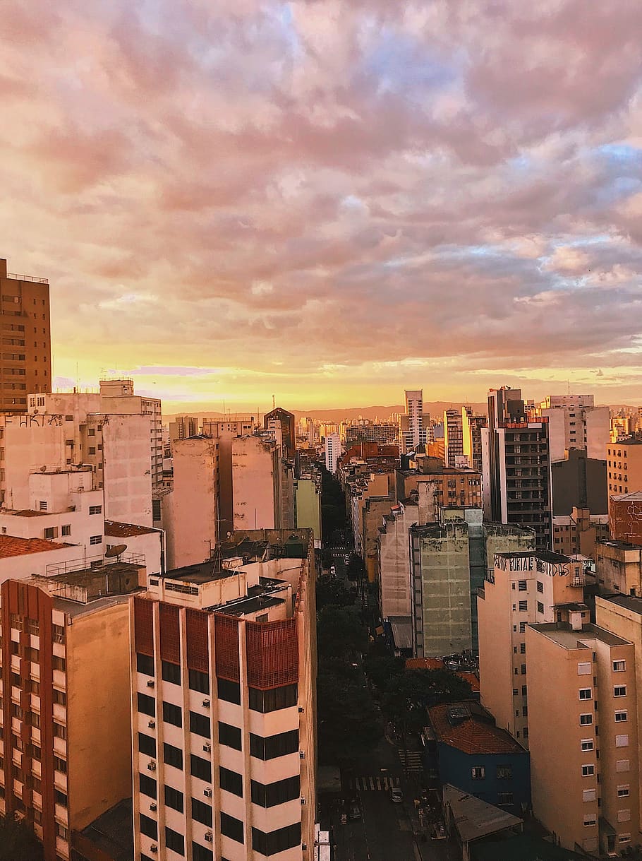 brazil, são paulo, r. da consolação, sp, sunset, building, HD wallpaper