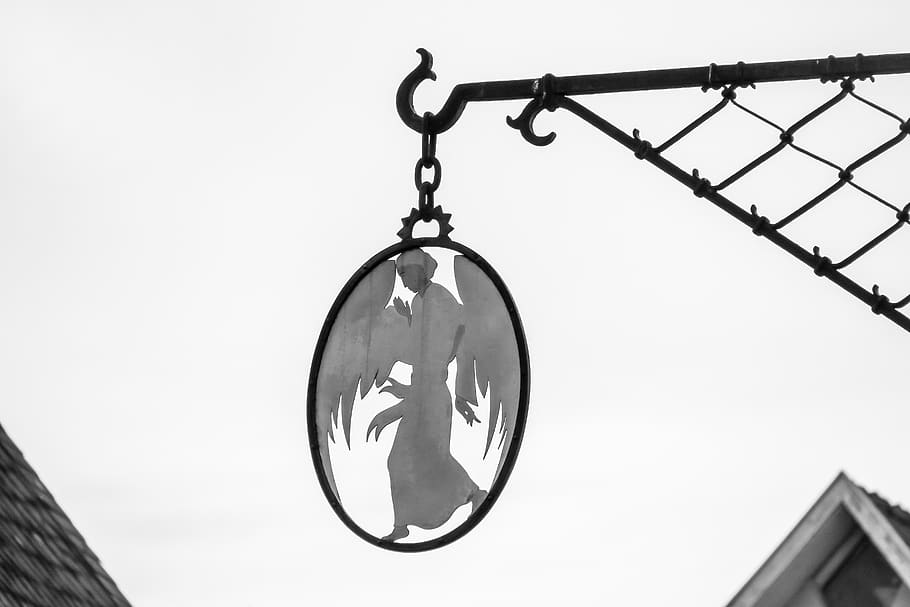 angel, figure, shield, angel figure, sideboard, float, depend HD wallpaper