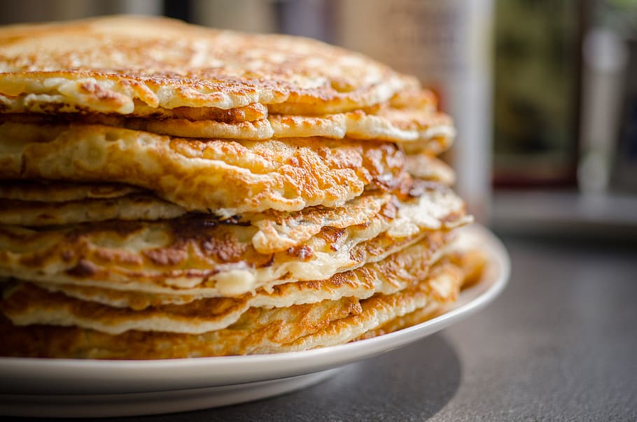 Selective Focus of Pile of Pan Cakes, baking, bread, close-up HD wallpaper
