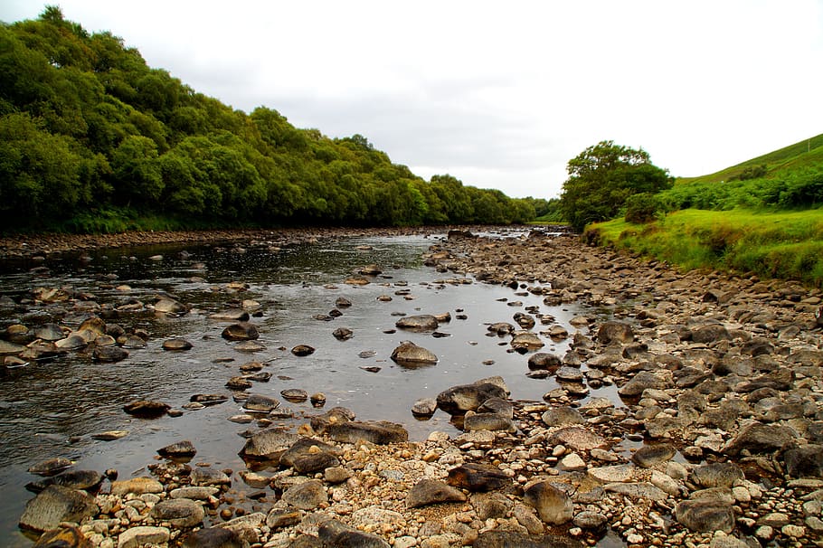 landscape, scotland, river, riverbed, lonely, highlands and islands, HD wallpaper
