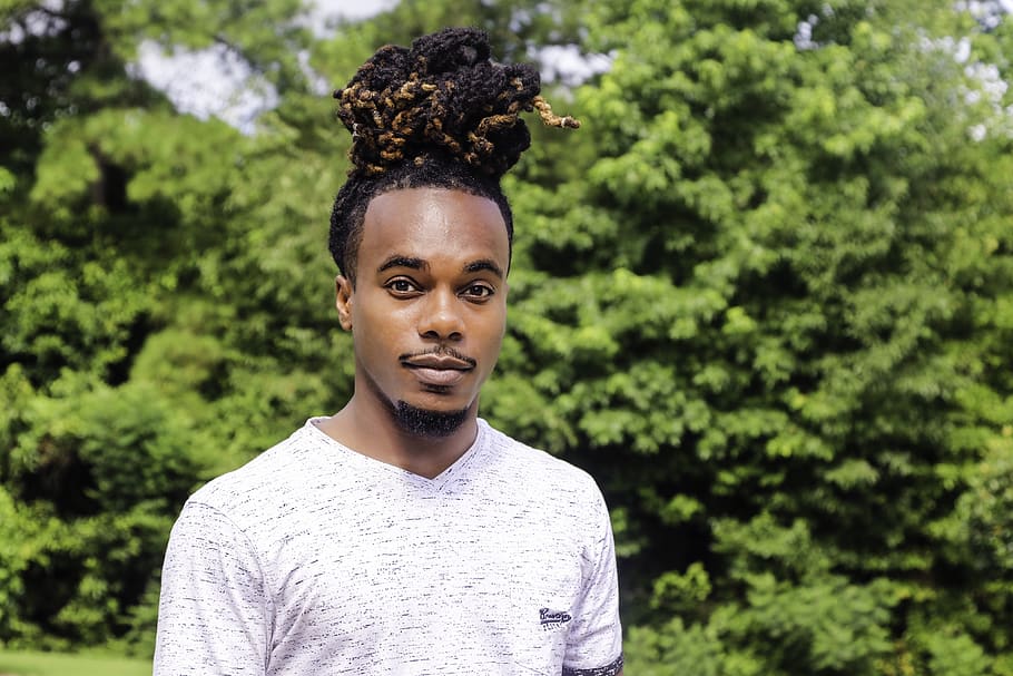 HD wallpaper: black man, young man, african-american, male, millennial, man  bun | Wallpaper Flare