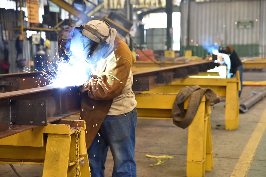 labora, welder, work, tool, gloves, mask, quilt, metal, metallurgy HD wallpaper