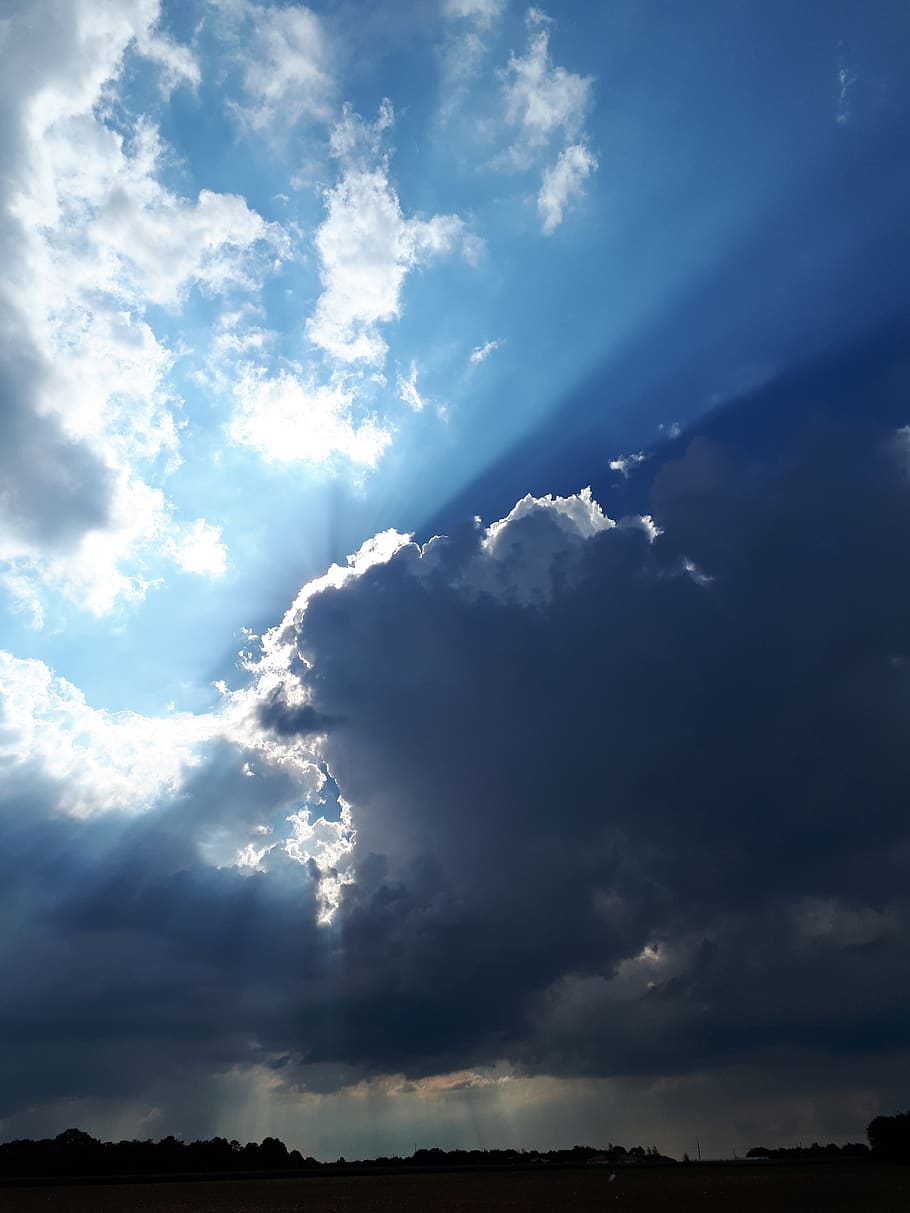 clouds, sky, storm, horizon, weather, landscape, nature, sun HD wallpaper