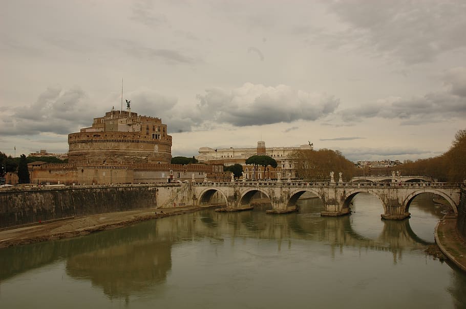 architecture, castle, building, fort, moat, ditch, arched, arch bridge HD wallpaper
