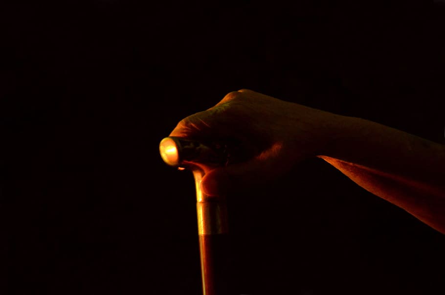 Hand leans on walking stick, concepts, creative, ideas, life HD wallpaper
