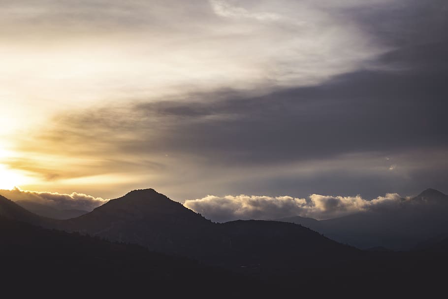 mountain, highland, cloud, sky, summit, ridge, landscape, nature HD wallpaper