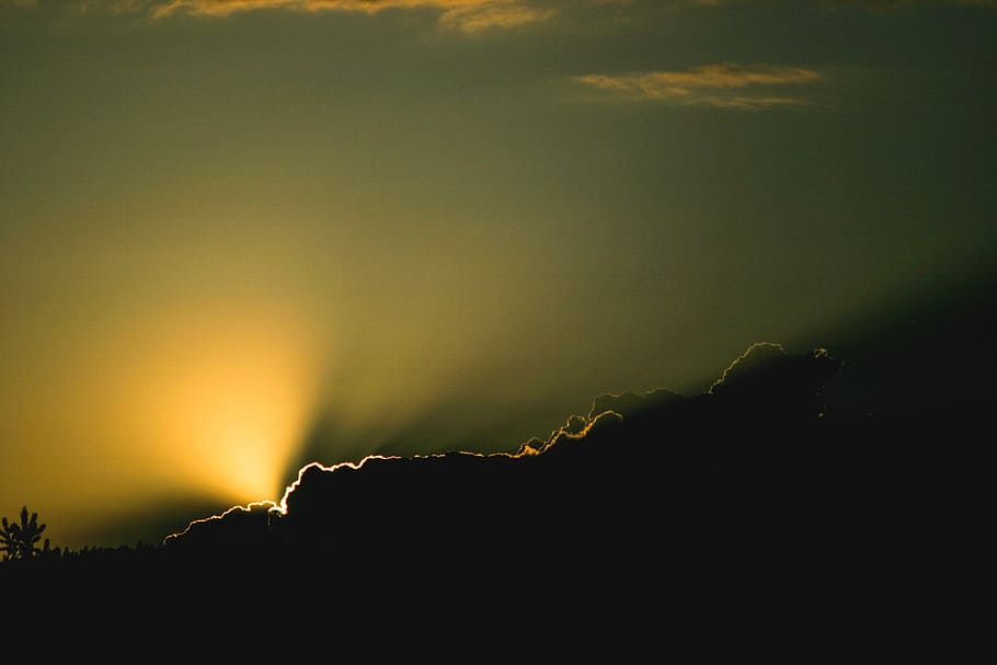 sunset, dusk, sky, clouds, silhouette, shadows, beauty in nature HD wallpaper