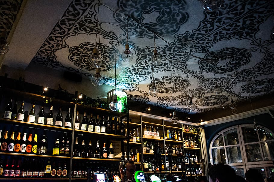 lithuania, klaipėda, bukowski bar, night, alcohol, night life HD wallpaper