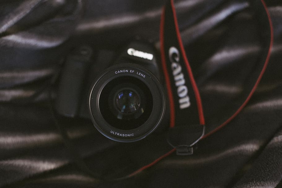 black Canon EOS camera, electronics, camera lens, digital camera, HD wallpaper