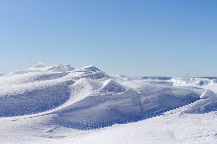 white snow during daytime, winter, cold temperature, sky, clear sky HD wallpaper