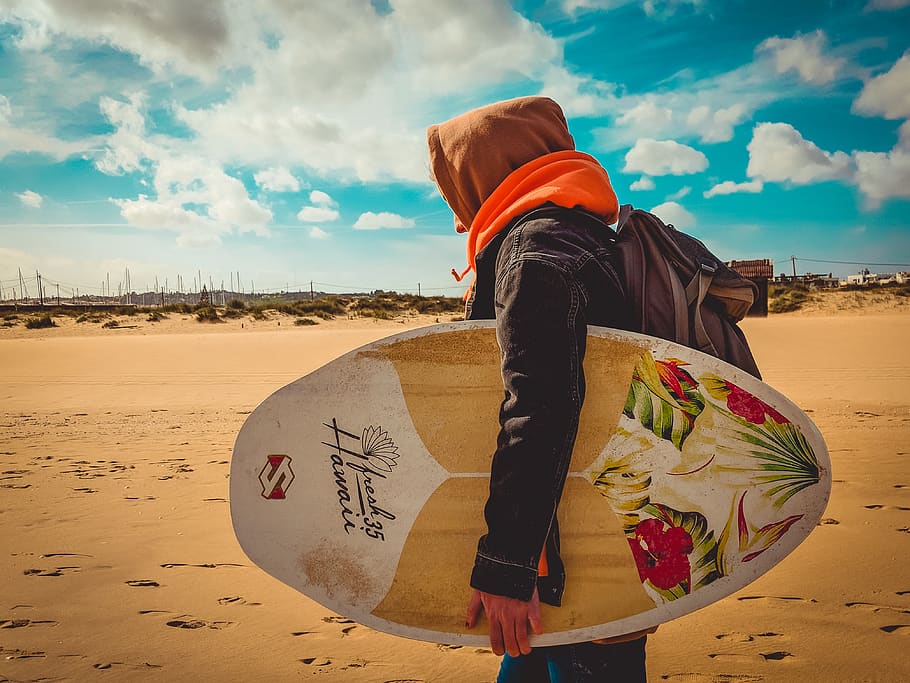 portugal, beach, surfer, surfergirl, fashion, surfboard, ocean, HD wallpaper