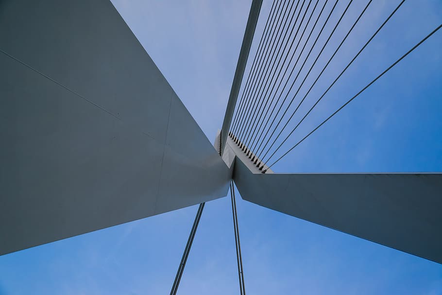 White Concrete Bridge Lining, angle, architectural design, architecture HD wallpaper