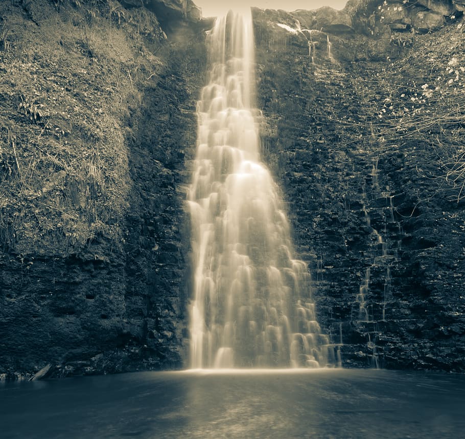 river, water, nature, outdoors, waterfall, landscape, panoramic