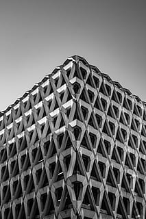 abstract architecture building, office building, triangle, tarmac HD wallpaper