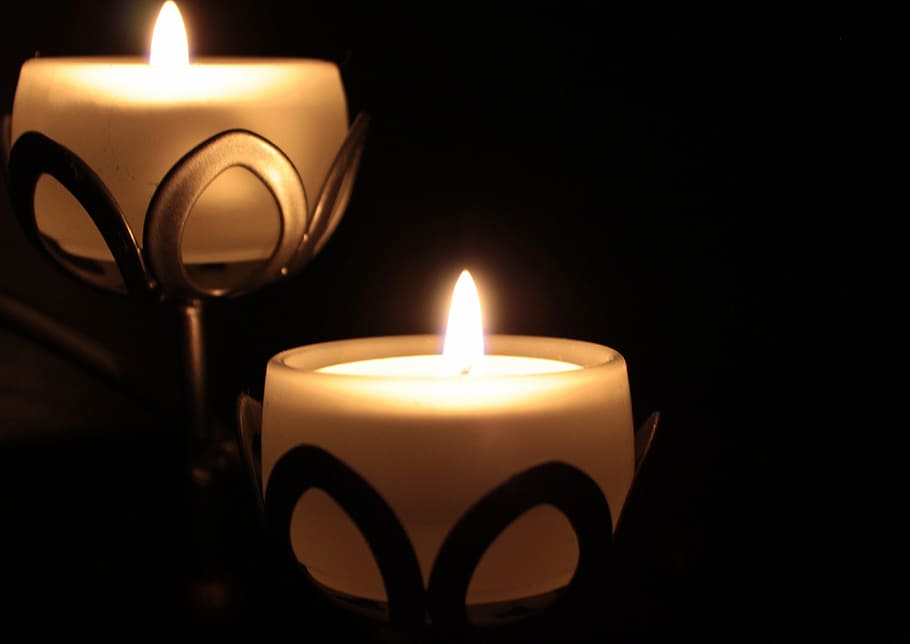 candle, burning, fire, object, wax, light, flame, fire - natural phenomenon HD wallpaper