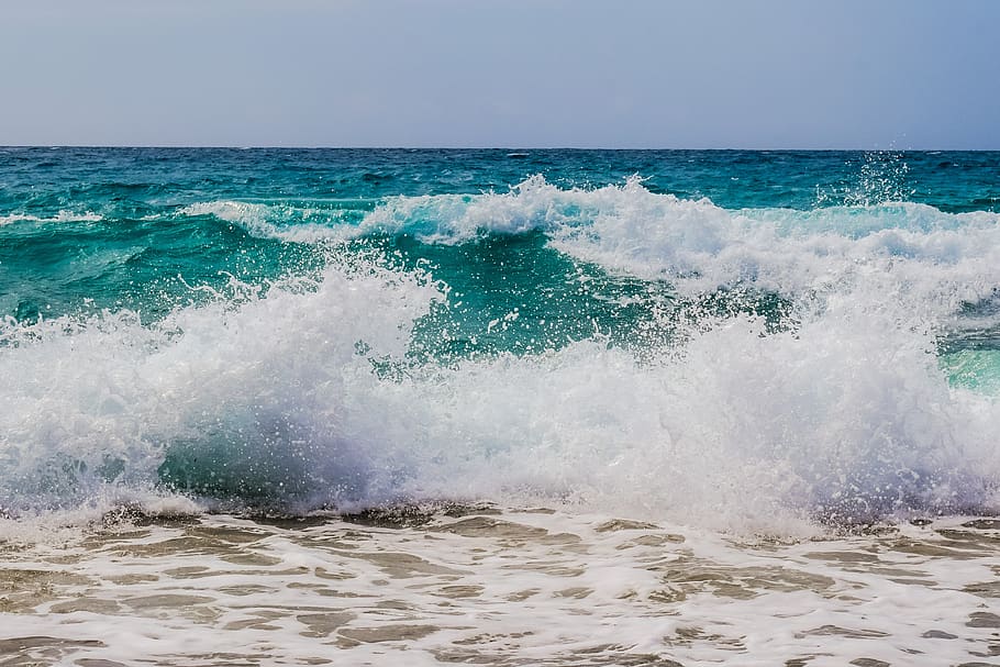 Body of Water, beach, daylight, motion, ocean, sand, sea, seascape HD wallpaper