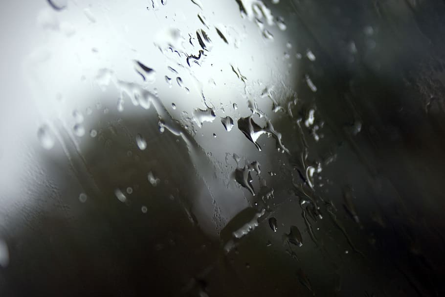 rain, drop, mood, melancolia, water, window, gray, wet, glass - material HD wallpaper