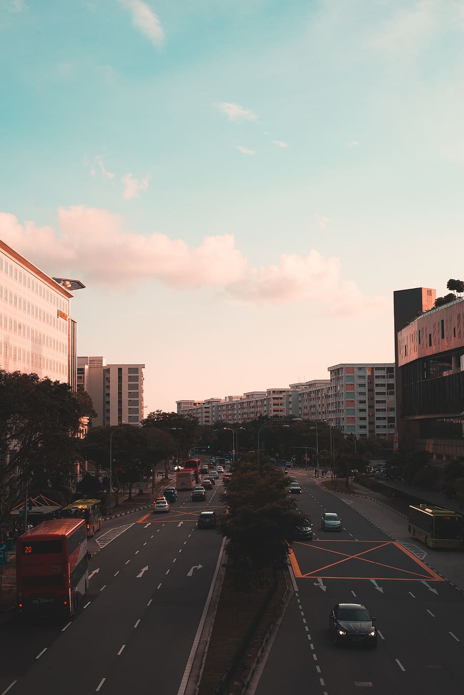 sunset, singapore, transportation, mode of transportation, city HD wallpaper