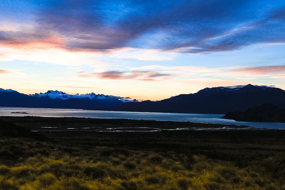 lake, lago, patagonia, chile, río, mallín-grande, sky, beauty in nature