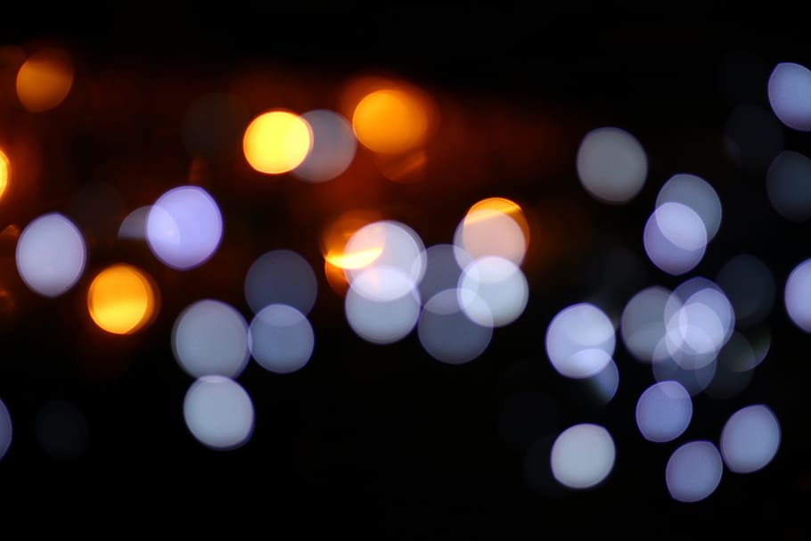 Defocused Image of Illuminated Lights at Night, background, blur HD wallpaper