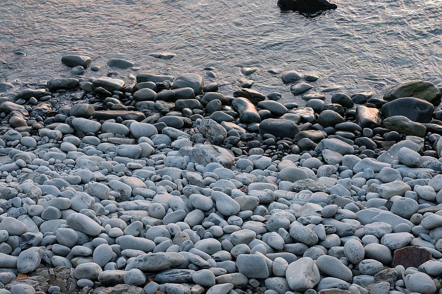 roller, beach, sea, ocean, nature, side, water, stones, pebbles, HD wallpaper