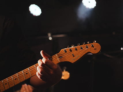 person playing guitar, electric guitar, musical instrument, leisure activities HD wallpaper