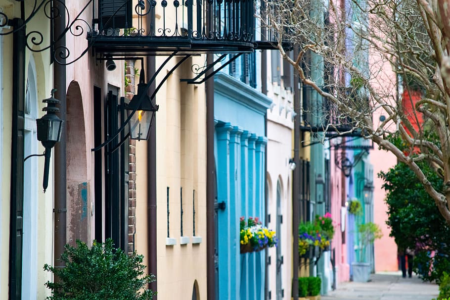 HD wallpaper: charleston, south carolina, rainbow row, historic