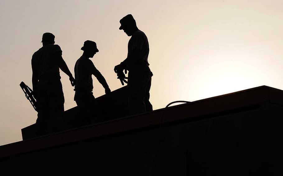 3 Silhouette of Man Under White Sky, construction, job, labor HD wallpaper