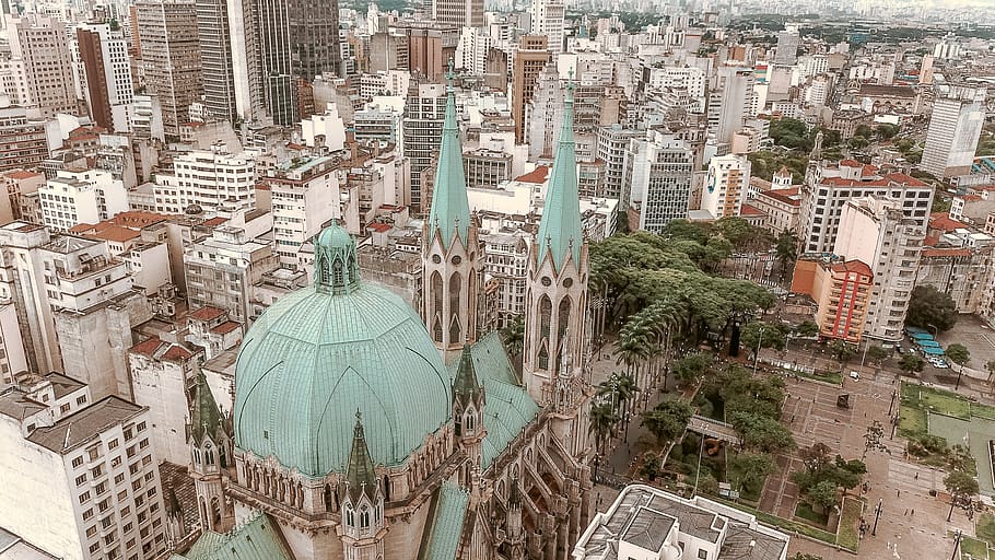 brazil, centro, praça dr. joão mendes, building exterior HD wallpaper